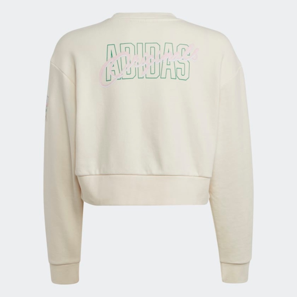 Adidas Sweatshirt Graphic Print Chalk Cream Pastel